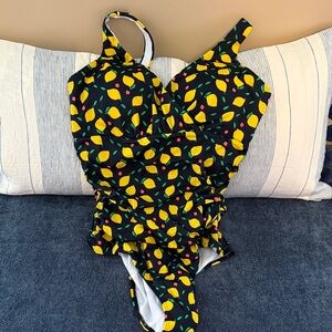 Boden Lemonade print swimsuit size 10